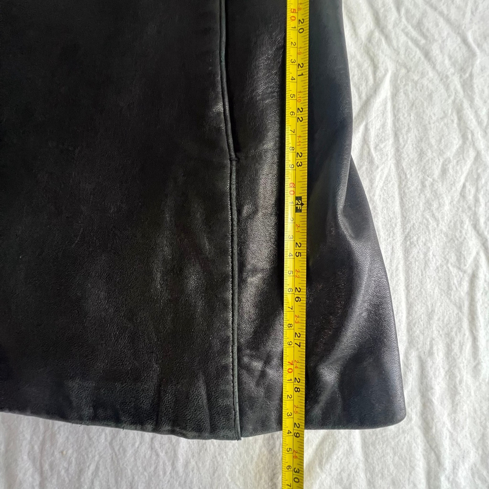 Marc New York Women L Black Genuine Leather Jacket Coat | Pockets, Lined 90s Lux - Picture 13 of 15